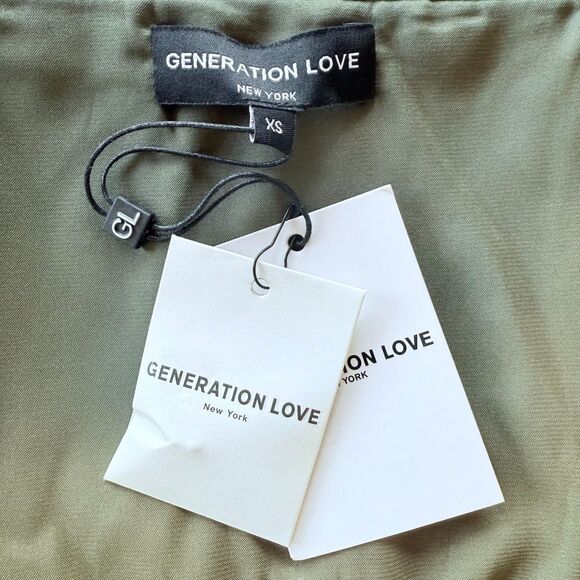 NWT Generation Love Susanna Gabardine Strapless Cropped Vestier Olive Green XS - Picture 10 of 16